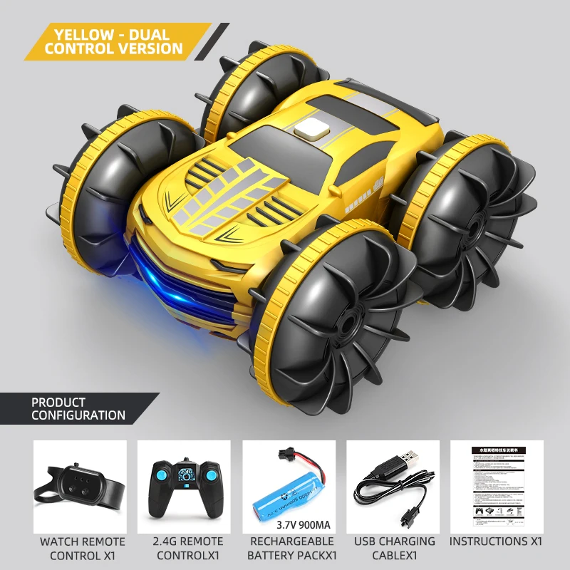 Carro Rc 2 Em 1, Barco De Controle Remoto 2.4ghz, À Prova D'água, Carro Acrobático Controlado Por Rádio, Veículo 4x4 Para Todos O -aquaforge
