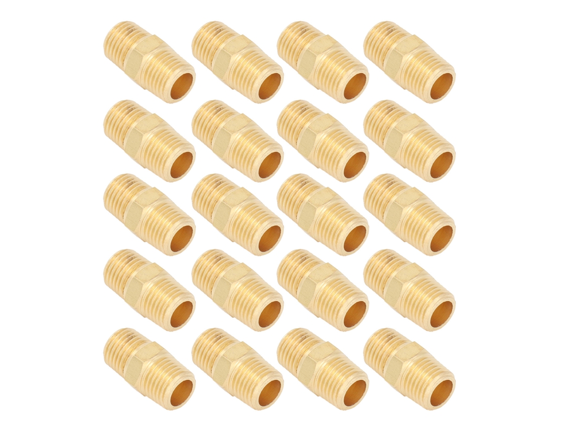 20 Peças De Conexões De Mangueira De Ar 1/4 Para 1/4 Polegada Rosca Npt Macho Conector De Latão Para Água Gás Óleo Combustível