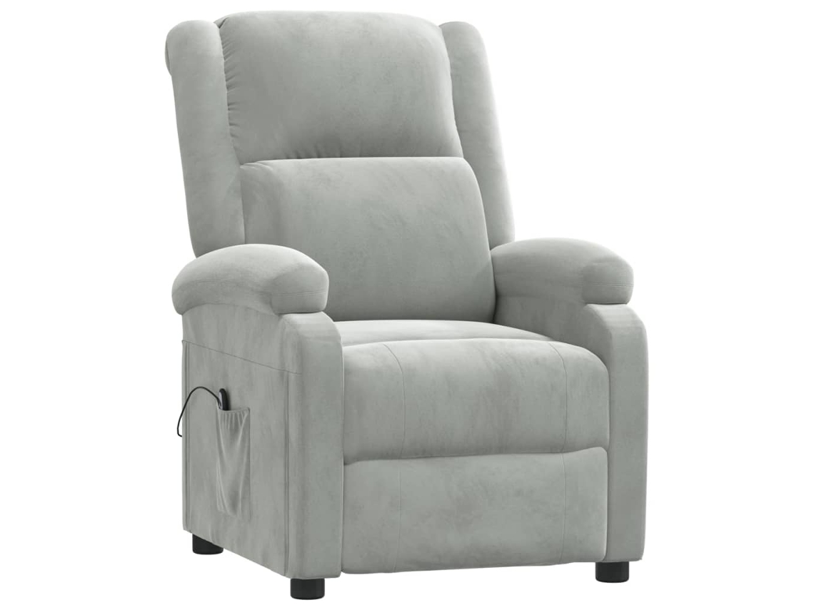 Electric Recliner Chair, Electric Recliner Chairs Vidaxl Cinzeto Veludo