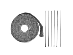 Cinta De Aislamiento De Calor Para Escape 5m Fibra De Vidrio Con Cremallera De Acero Aleado Para Coche Moto Negro