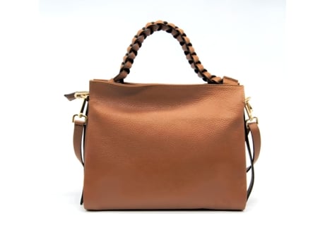Bolsa de Ombro Bari Couro Genuíno Castanho 31X25X12 5 Cm SOTEIRA