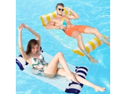 Rede De Piscina, Conjunto De 2 Redes Flutuantes, Espreguiçadeira Inflável 4 Em 1, Portátil E Dobrável, Ultraleve, Cor Preta.