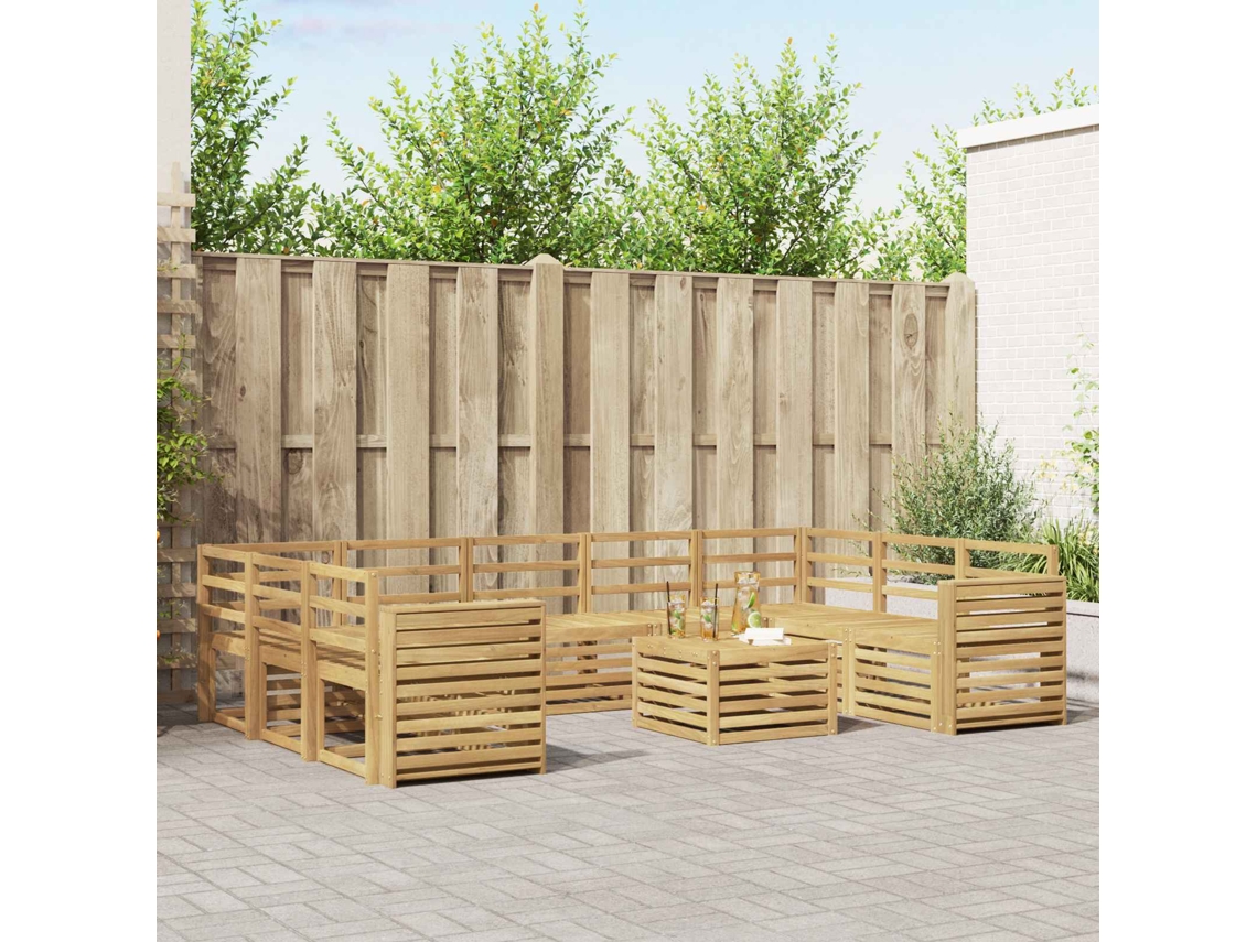Vidaxl Conjunto De Sofás Para Exterior 10 Unid. Branco
