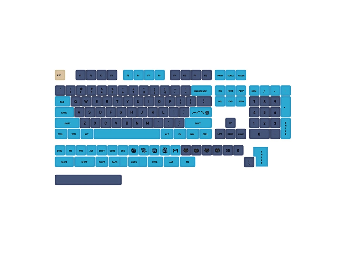 133 Teclas Teclado Mecânico Keycaps Xda Perfil Pbt Azul Keycap Sublimação