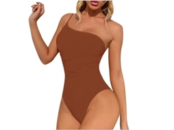 2026 traje de Bikini de Cor Solida para Mulher com Design Dividido e Tirantes Ajustáveis