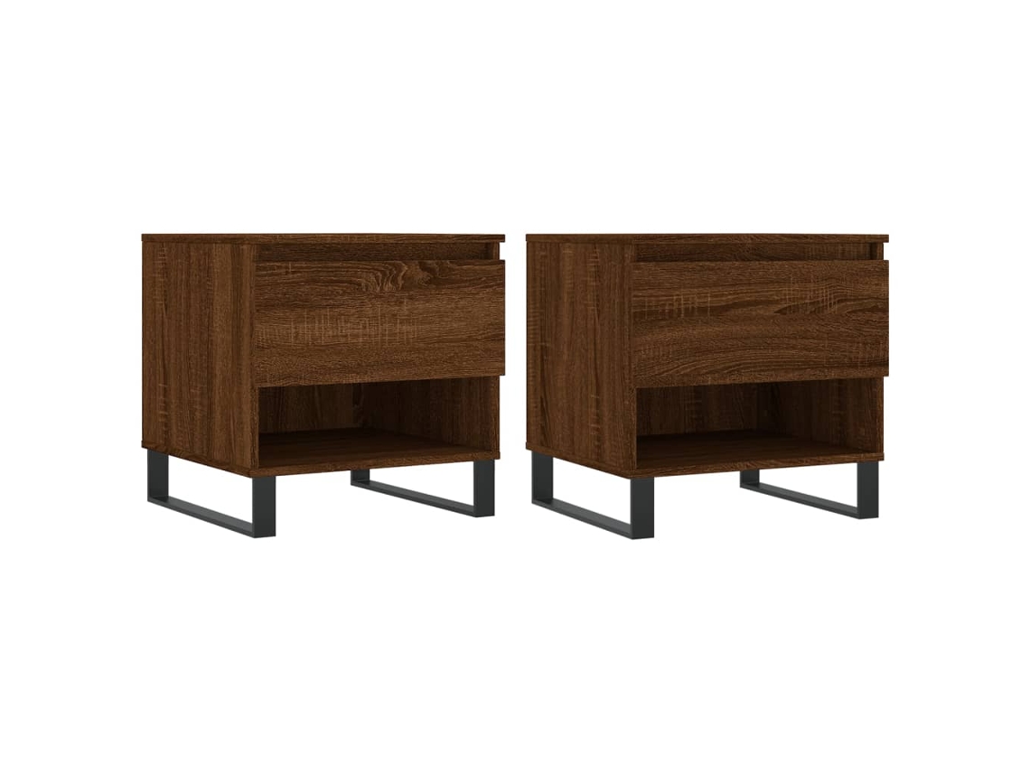 Conjunto de Mesas de Centro 50x46x50 cm Derivado da Madeira Carvalho Castanho MAISON EXCLUSIVE