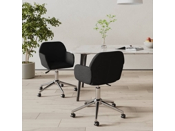 Vidaxl Cadeiras De Jantar Giratórias 2 Pcs Tecido Preto