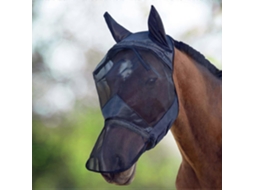 Rebe-máscara Para Caballo Nariz Larga Con Orejas Cara Completa Negra Talla Media Cob
