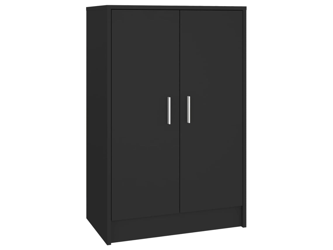 Sapateira VIDAXL Preto Madeira processada (60x35x92 cm)