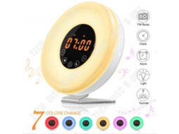 Wake Up Light, Rádio FM Wake Up Lamp Luz Noturna Wake Up Light Luz de Cabeceira Sunrise Sunset Simulação Snooze RGB Branco Ch TECH DISCOUNT