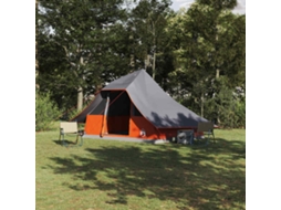 Vidaxl Barraca Tipi 10 Pessoa Cinza E Laranja Tafetá