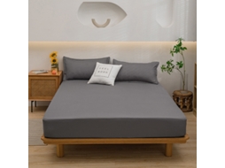 Conjunto Lençóis 4 Peças Lençol De Baixo 183x213*36cm Lençol De Cima274*279cm 2 Fronhas 51x137cm Fibras Sintéticas Cinza Hexinyigjly