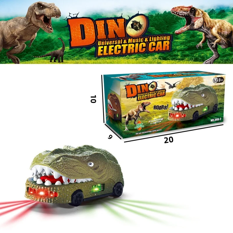 Carrinho Elétrico de Dinossauro, Autônomo, com Luzes e Efeitos Sonoros MDUG (verde)