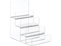 Suporte De Acrílico Toyvian Para Joias E Bolsas, Design Trapezoidal Com Amplo Espaço Entre Os Níveis, Suporte De 4 Camadas