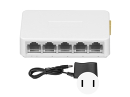 Switch De Rede Ethernet De 5 Portas 1.0gbps Splitter Hub Para Casa Plug Us 100-240v