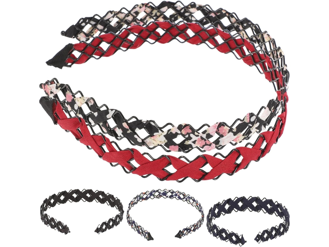 Conjunto de 5 elásticos de cabelo compridos, confortáveis e fáceis de usar, em tecido trançado, laváveis.