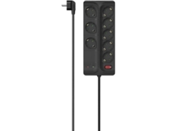 Régua de tomadas, 8 vias, proteção contra surtos, interruptor liga/desliga, 1,5 m, preta 00223162 Hama ()