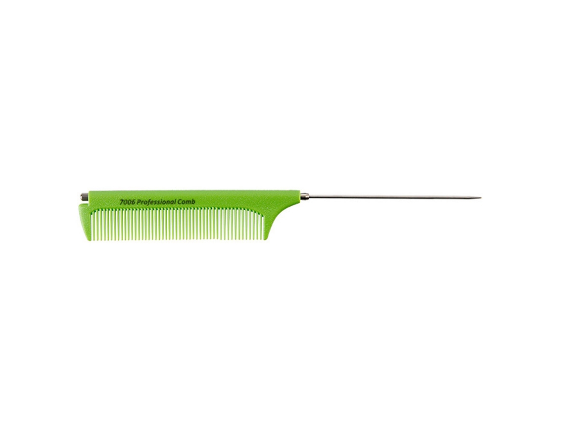 Pente De Aço Com Pontas Duráveis Para Cabelo Antiestático Ferramenta De Beleza Profissional Verde