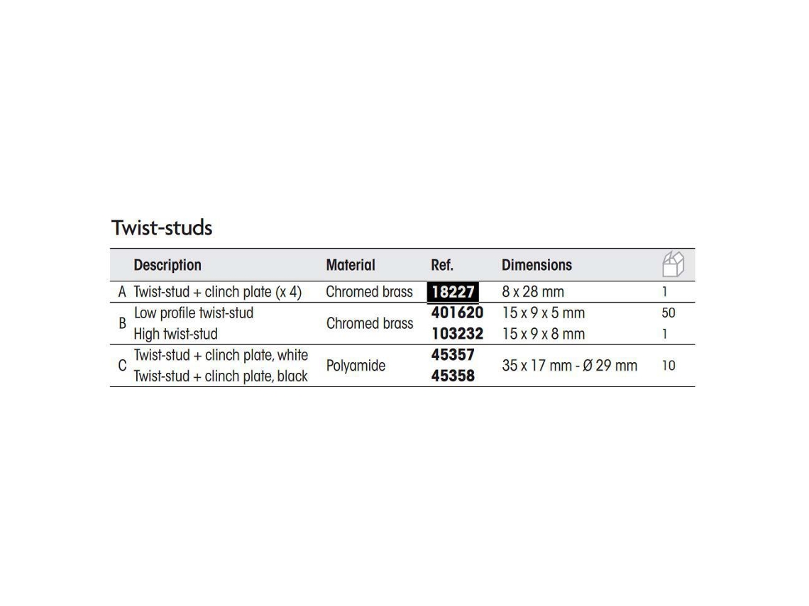 Plastimo Twist Stud And Clinch Plate