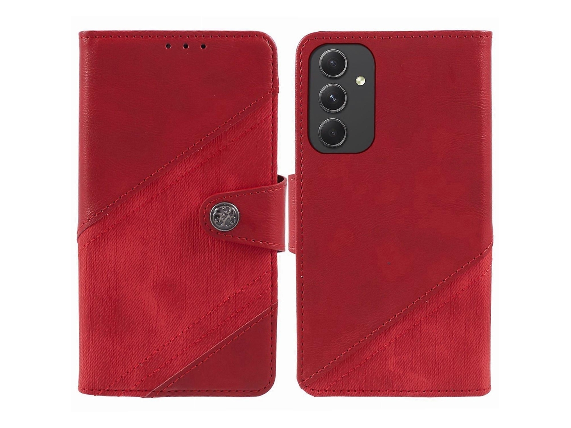 Capa Flip De Couro Com Textura E Emendas Para Samsung Galaxy S24 Fe