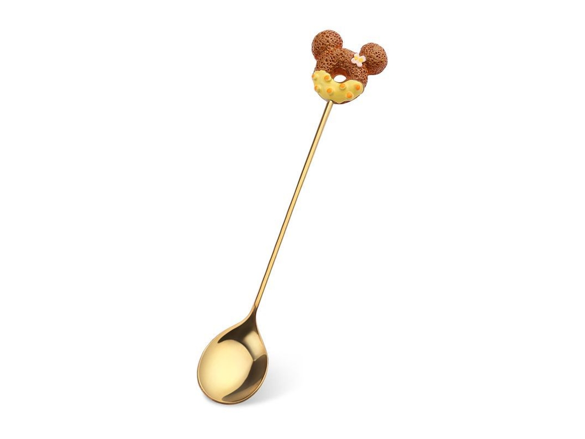 Rebe cucharas e Garfos de Sobremesa Criativos de Aço Inoxidável, 6 Peças, Dourado e Amarelo
