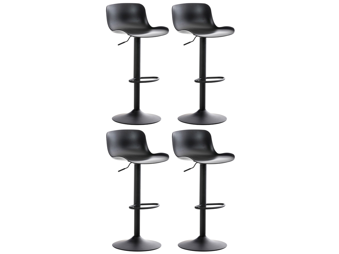 Conjunto de 4 bancos de bar Almada preto CLP