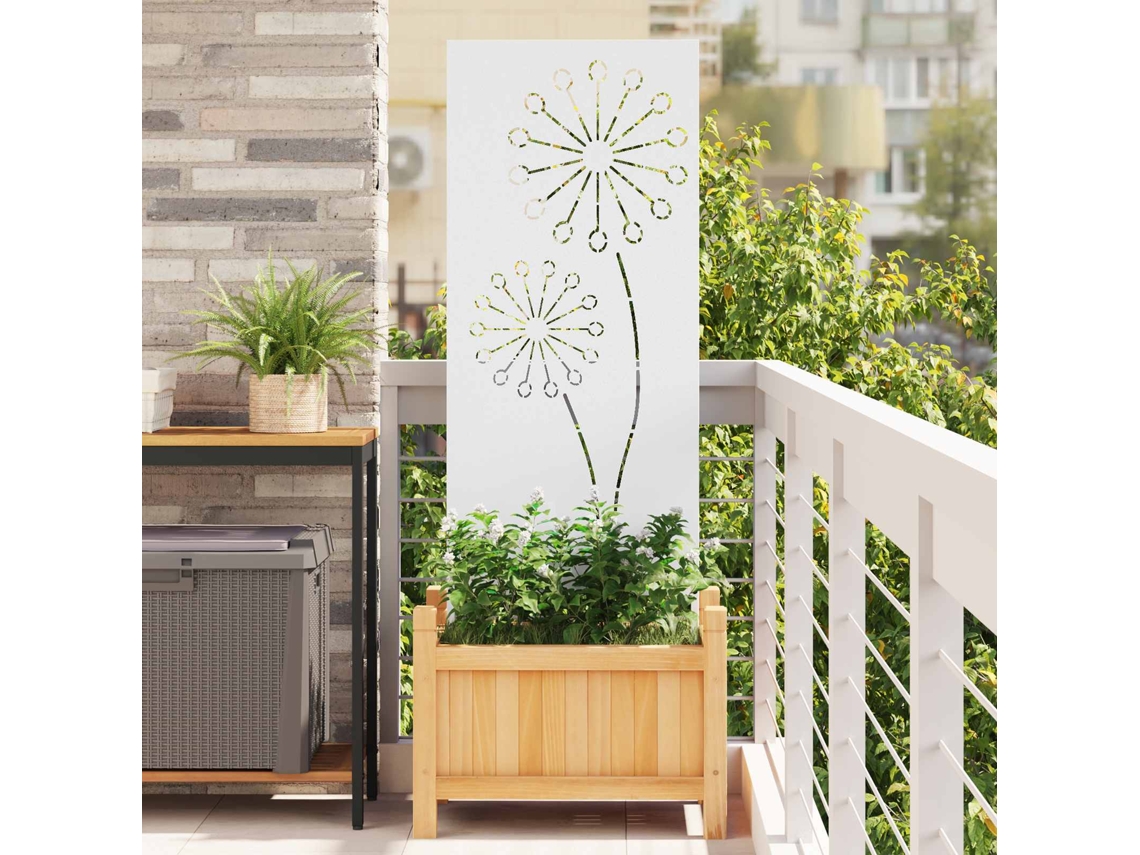 Vidaxl Tela De Privacidade Para Jardim Fretwork Branco 50 X 140 Cm