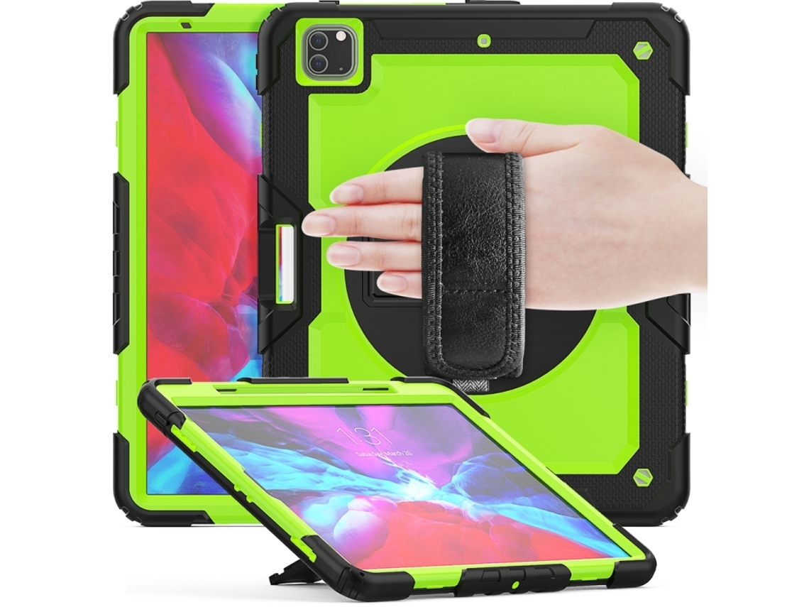 Capa Para Ipad Pro 13 2025/2024 13 Polegadas À Prova De Choque,com Suporte E Alça De Ombroverde-amarelo + Preto