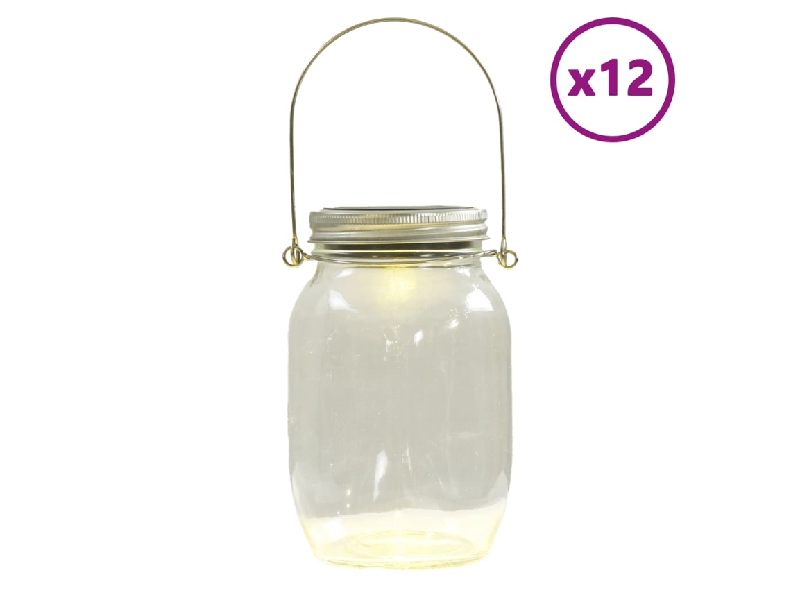 Luz Solar De Vidro Vidaxl Prateado Vidro (10 X 10 X 26 Cm)