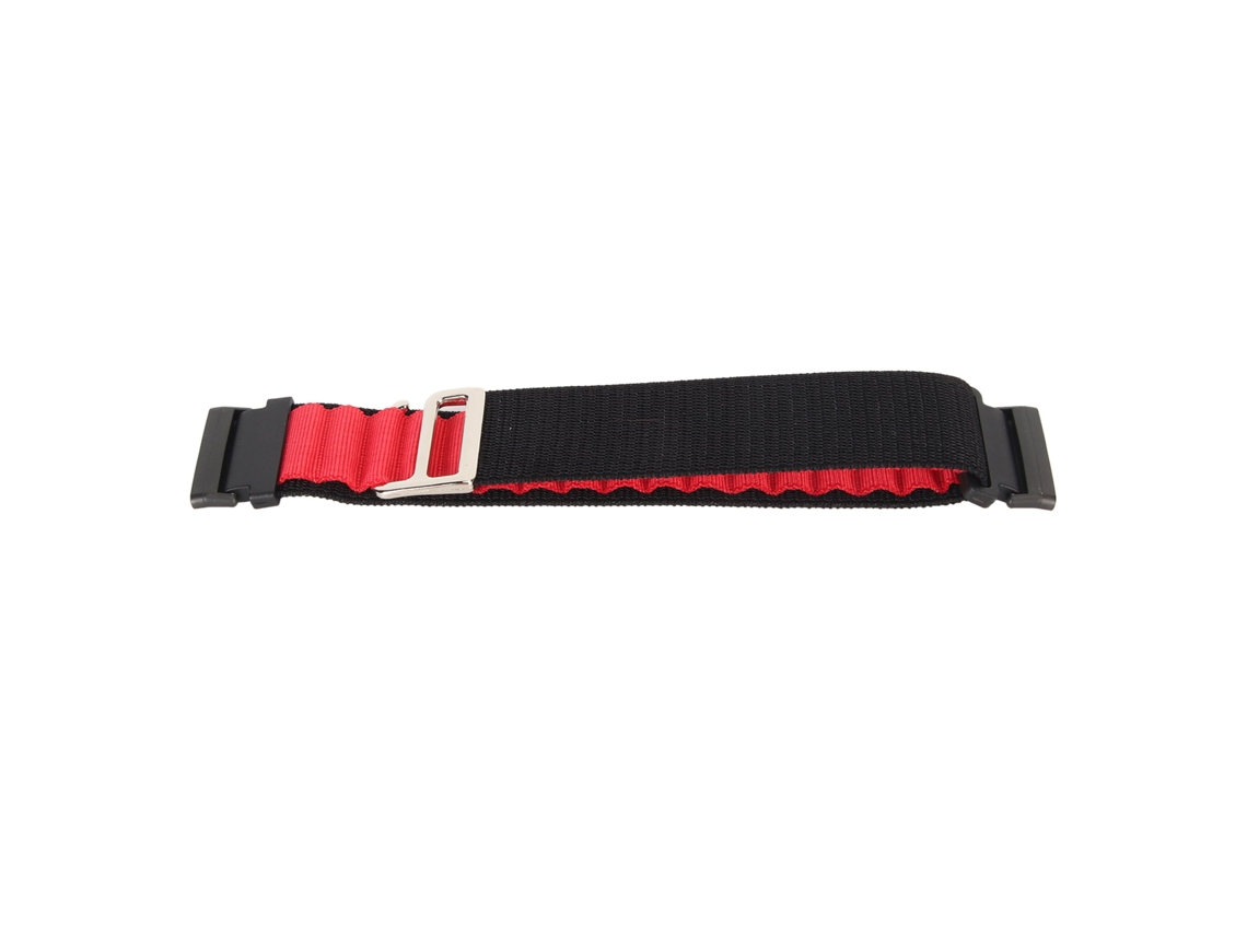 Pulseira de Nylon Elastica para Fitbit Versa 4 3 Sense 2 Substituicao Preta e Vermelha