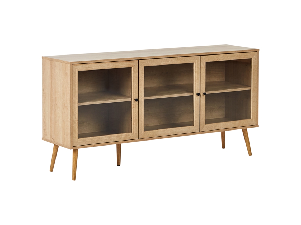 Aparador Vitrina Beliani Albany De Tablero De Partículas Marrón 150x40x76
