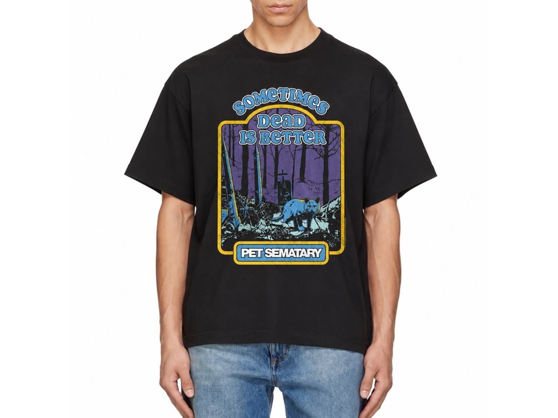 Rockinstone Pet Sematary Movie Storybook Sematary Black Adult T-shirt Size:l