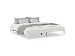 Cama Extra Longa Sem Colchão Pinho Maciço Branco MAISON EXCLUSIVE (180x220 cm)