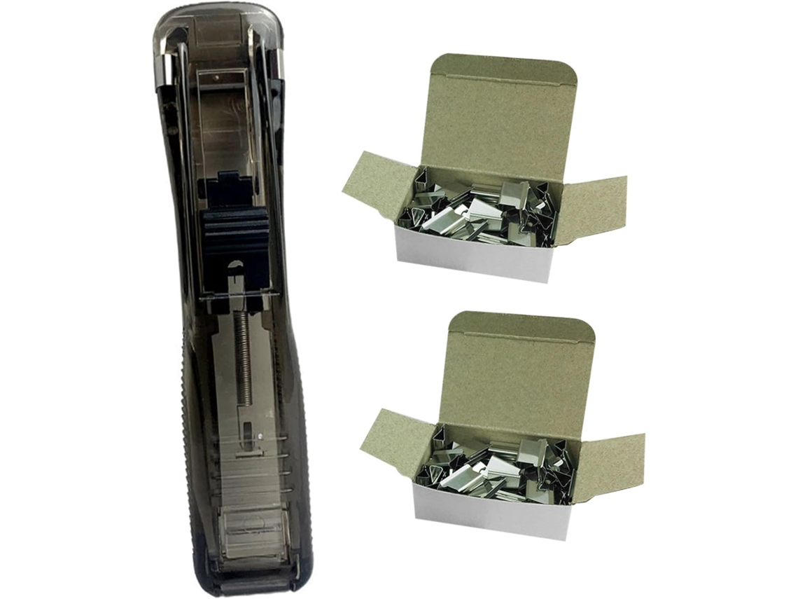 Dispensador De Clipes Papel Para Grampeador Portátil, Ferramenta De Encadernação Para Documentos E Materiais Escolares