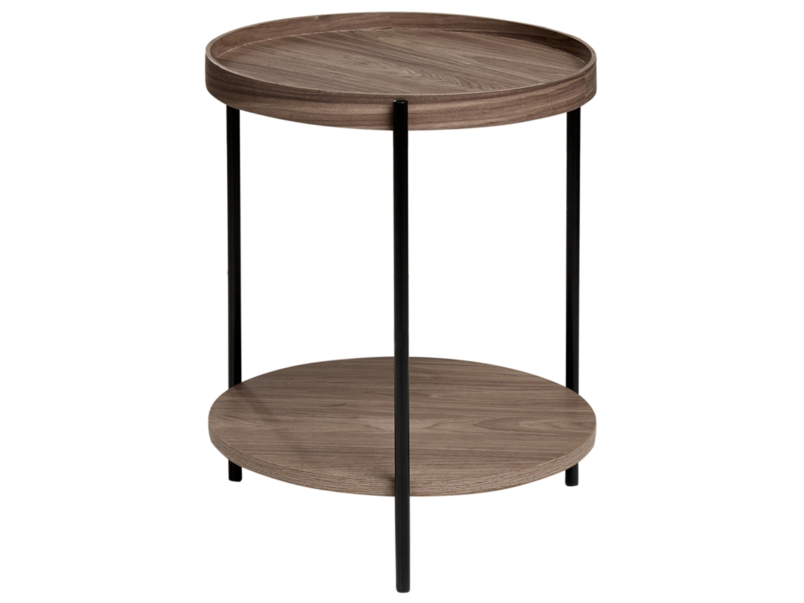 Mesa De Estilo Rústico Beliani Lander De Mdf Marrón 49x49x54