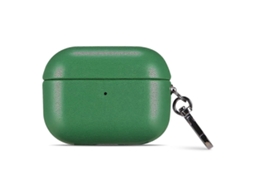 Capa protetora para fones de ouvido Bluetooth Semi Fibre AirPods 4 em couro PU com acabamento brilhante. GIECY