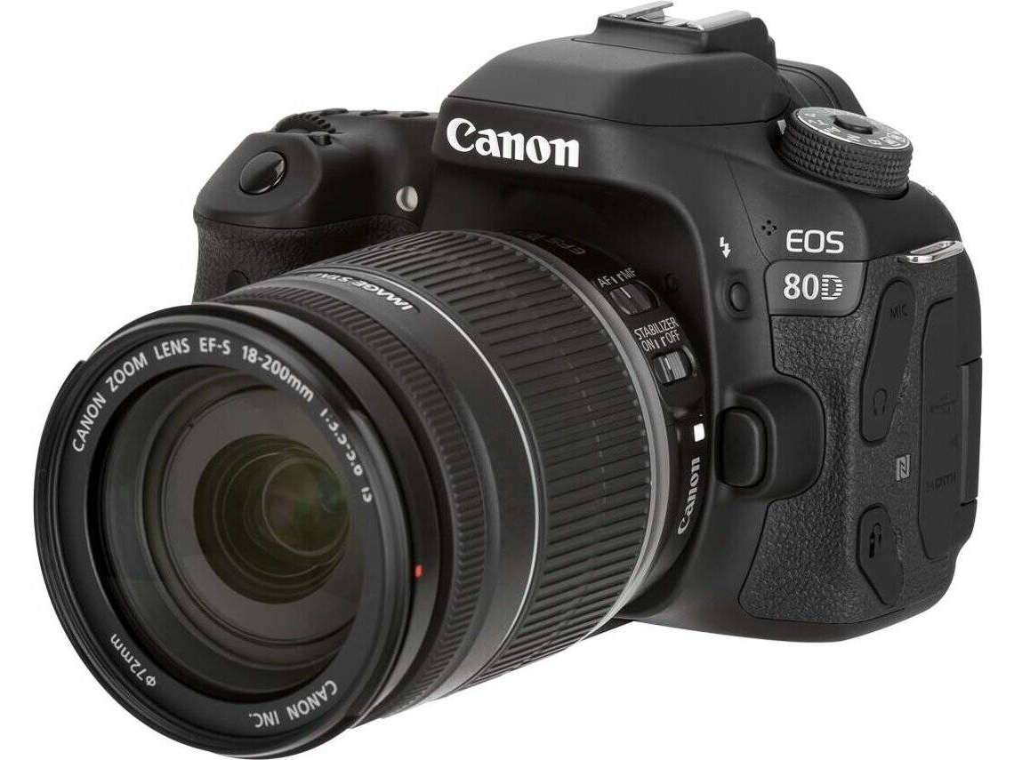 Kit Máquina Fotográfica Reflex CANON EOS 80D + EF-S18-200 IS (APS-C)