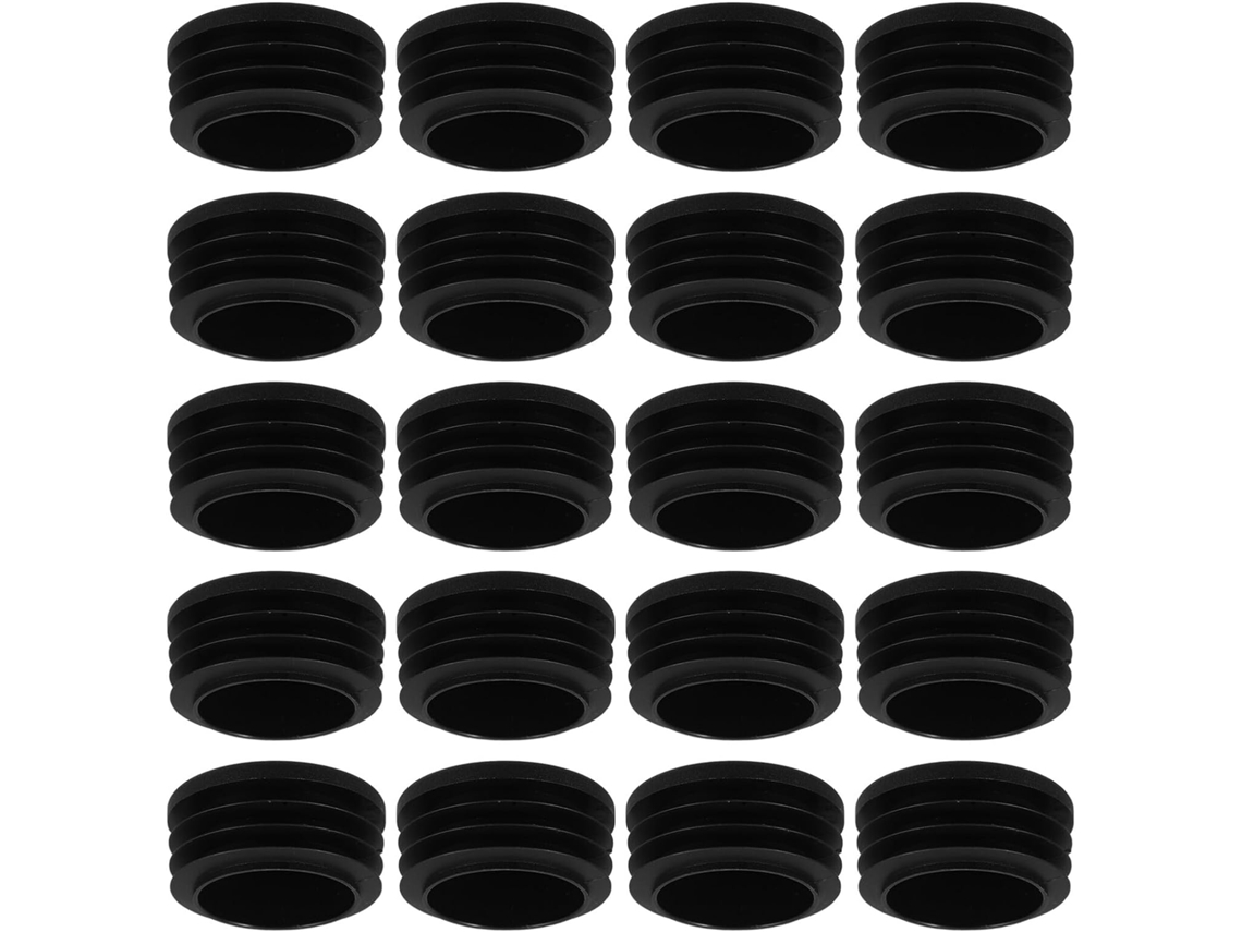 20-tampas De Extremidade Redondas Plástico Preto, Antiderrapantes E Fáceis De Instalar, Para Tubos De Nylon 38mm, Ideais