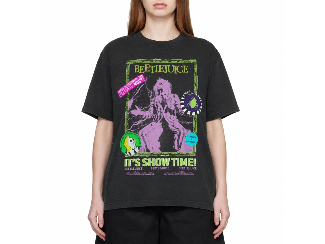 Rockinstone Beetlejuice Beetlejuice Retro Cover Black T-shirt Size:l