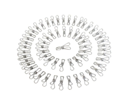 2026 pinzas de Ropa de Acero Inoxidable 100 Piezas, Antirroto, Multifuncional, 4.5x1.3 Cm