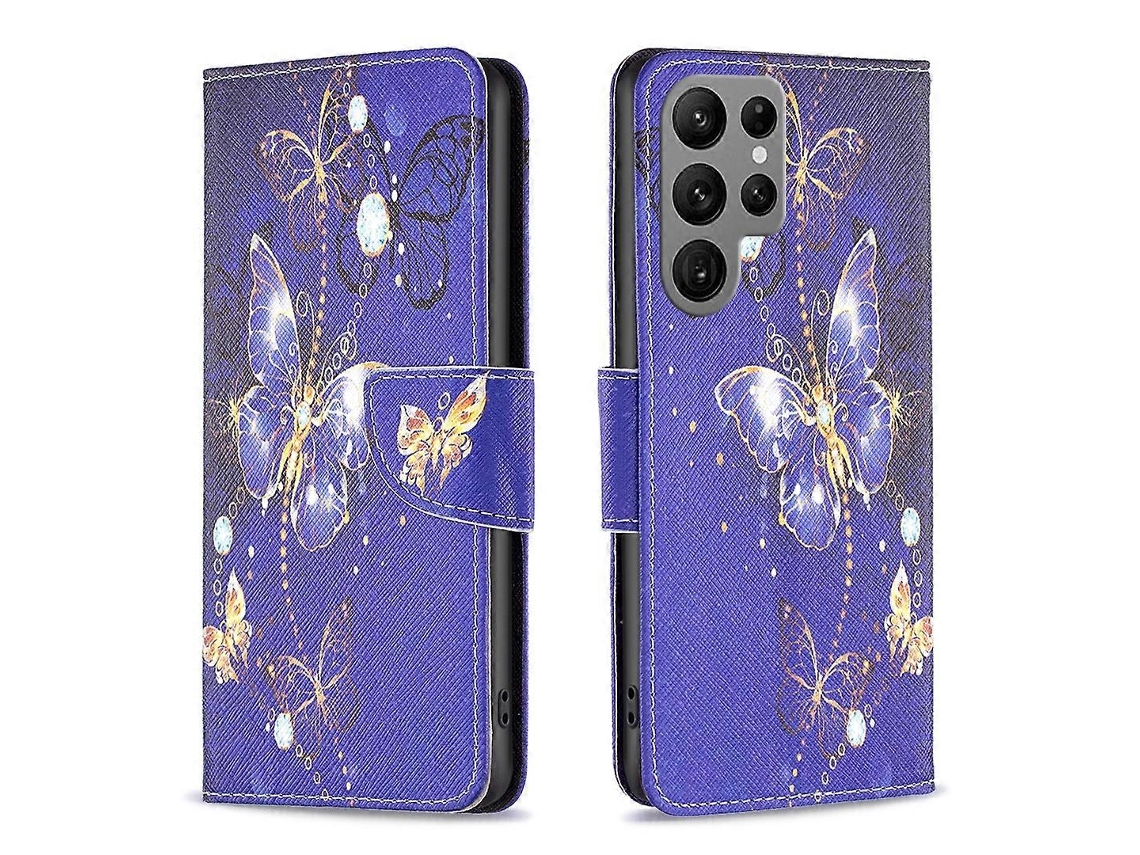 Capa De Couro Com Estampa De Desenho Colorido Para Samsung Galaxy S23 Ultra 5g