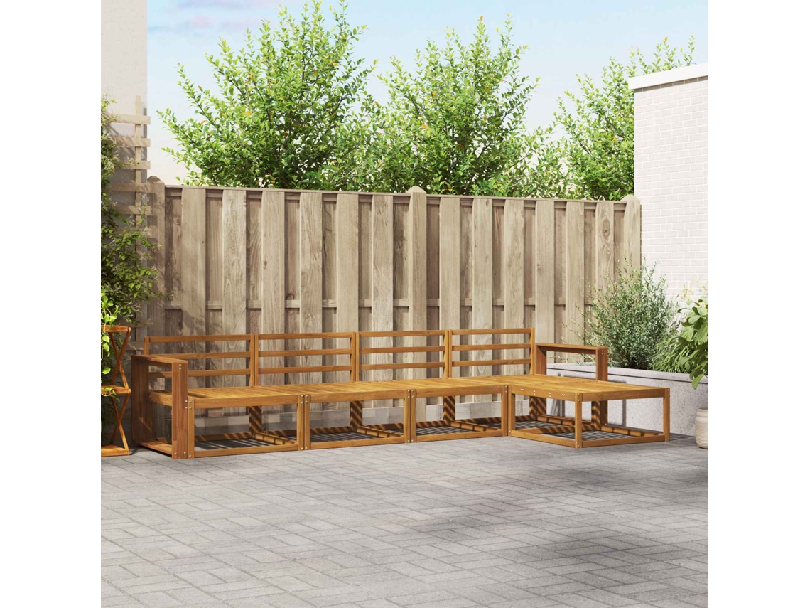 Vidaxl Conjunto De Sofás Para Exterior 5 Unid. Natural
