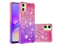 Capa Traseira De Tpu Gradiente Areia Movediça Para Samsung Galaxy A07 4g, Rosa E Roxo
