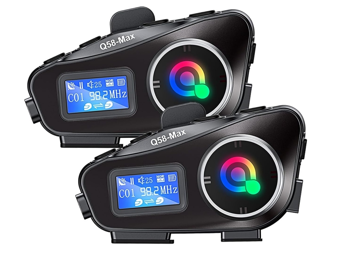 Pacote Com 2 Fones De Ouvido Bluetooth Para Capacete De Moto Com Intercomunicador Ip65 À Prova Dágua E Cancelamento De Ruído (preto)