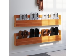 Vidaxl Sapateiras Parede 2 Pcs 110x8,5x23,5 Cm Pinho Maciço Castanho