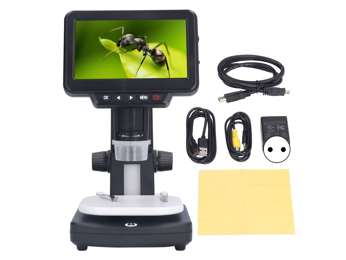 Microscópio Digital Lcd 5.0in 1500x 5mp Preto