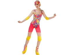 Fato de patinadora de boneca multicolorida famosa para mulheres