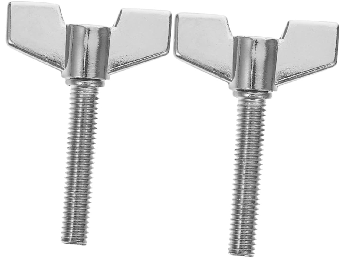 Conjunto De 2 Parafusos Metal Para Bateria, Porcas De Aço, Fácil Instalação E Precisão Para Acessórios De Percussão