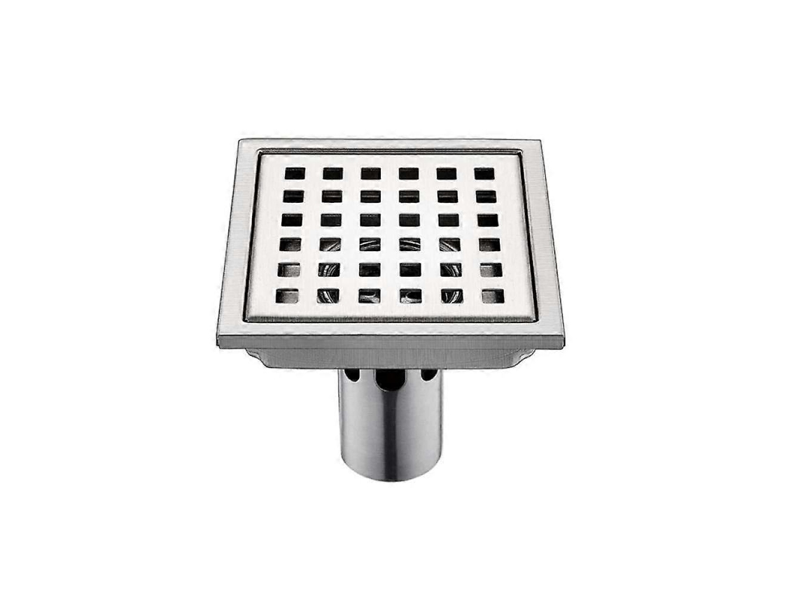 Drenagem de piso inox 15cmx15cm, quadrada, filtro, desodorizante, anti-retorno e anti-vazamentos | S/MARCA