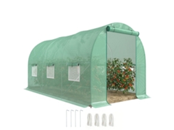 Estufa Túnel 445x190x200cm Pe 140g 6 Janelas Cultivo Verde